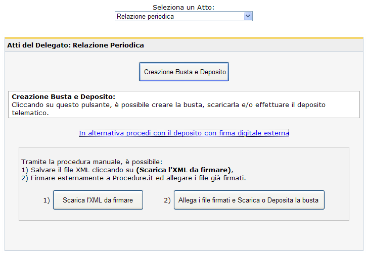 Firma digitale esterna a Procedure.it: In ipotesi di difficoltà ad effettuare la firma digitale direttamente dall area riservata di Procedure.