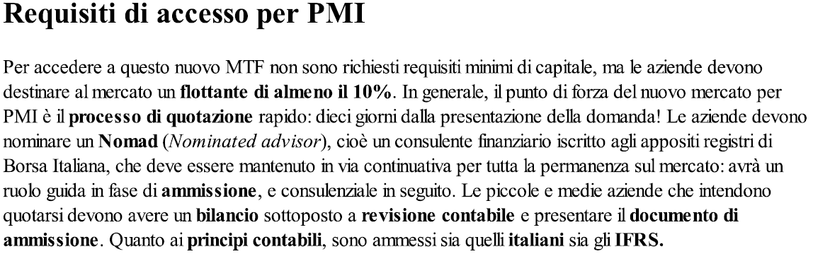 gli strumenti di finanziamento quello