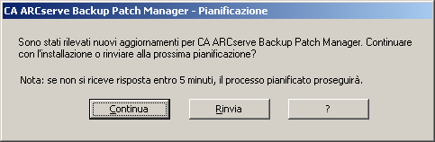 Download e installazione automatica di una patch Download e installazione automatica di una patch L'interfaccia utente di CA ARCserve Backup Patch Manager consente di verificare in modo automatico la