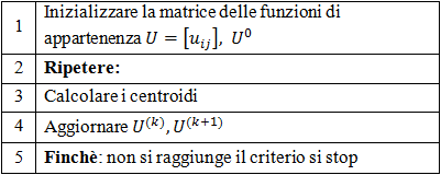 Approccio alla segmentazione della neoplasia Metodiche di discriminazione centroide del cluster. L algoritmo FCM evolve con ottimizzazioni iterative del funzionale di costo (3.