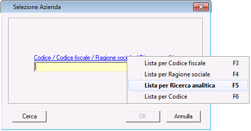 Contenitore Unico Nuove Funzionalità Selezione azienda La modalità di selezione dell azienda di lavoro è variata.