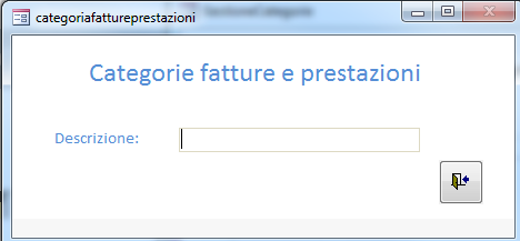 La maschera che compare serve ad inserire una nuova voce.