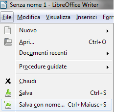 Salva il documento Salvare: cambia l'icona occhio!