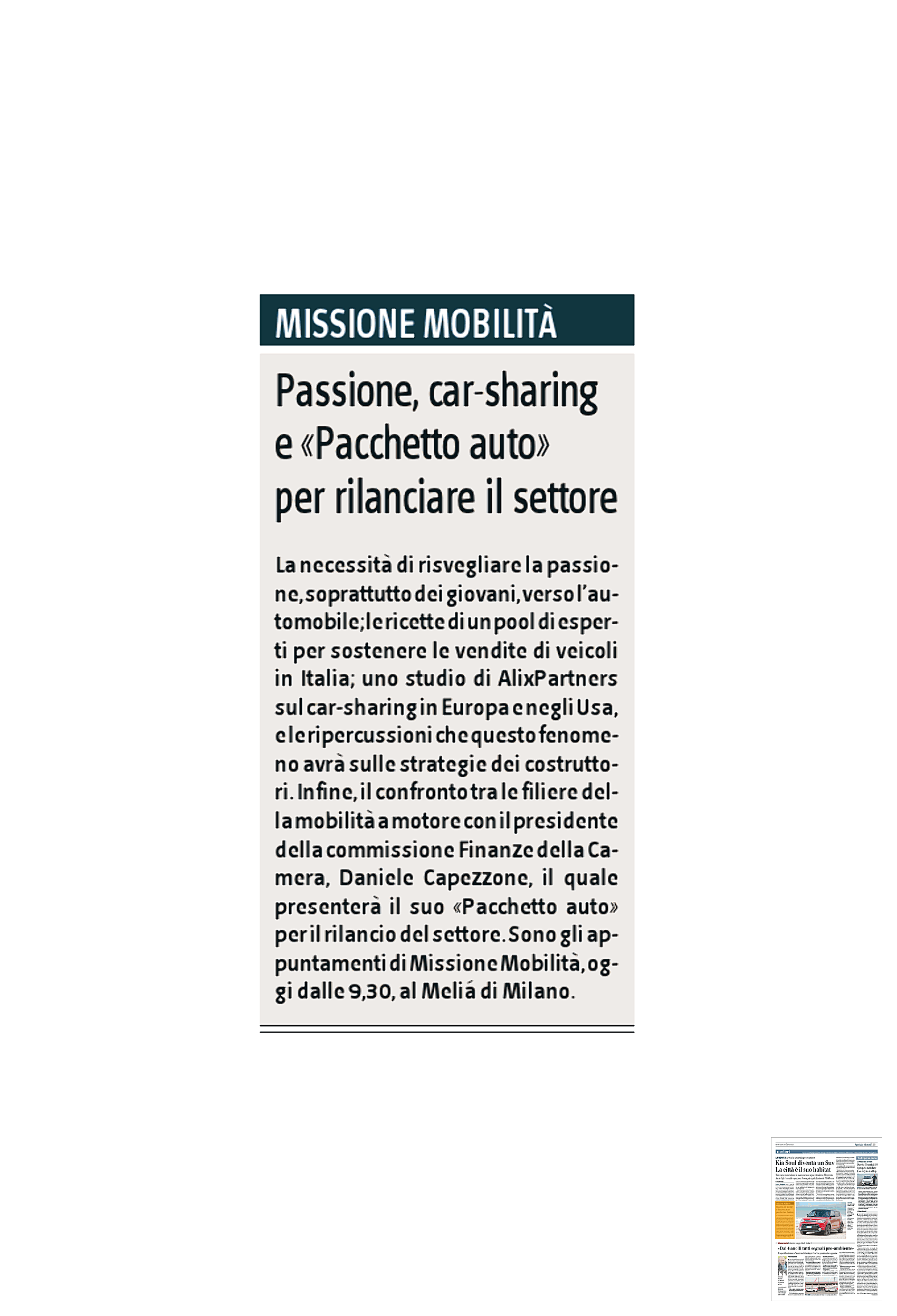 Il Giornale (ed. Nazionale) 07 Aprile 2014 pag. 29 PRESSToday (ufficiostampa@catinogiglio.