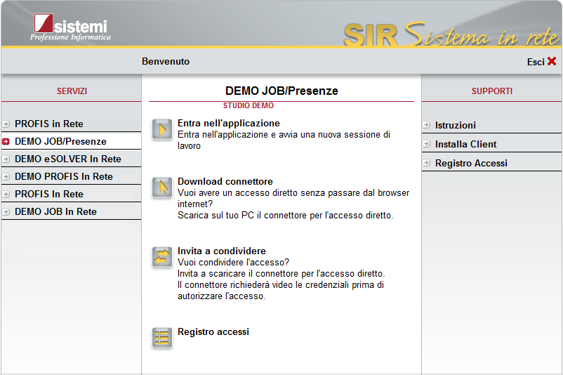 Applicazioni internet Per accedere alla procedura da qualunque postazione di