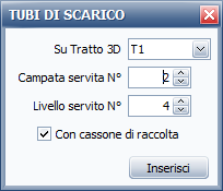 CANALI DI SCARICO 3D Cliccando su questo pulsante viene visualizzata una maschera per l inserimento parametrico di canali di scarico dei materiali di risulta da un Ponteggio.