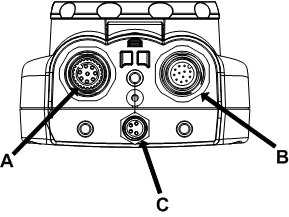 A B C Connettore visualizzatore remoto Connettore I/O alimentazione Connettore USB NOTA: In figura, modello ottica micro video. I collegamenti per il modello con attacco passo C sono identici.