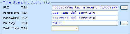 8 di 13 Il frame Configurazione dispositivo di firma (TOKEN) permette di configurare quattro parametri.