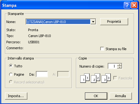 In alternativa è possibile richiamare il comando mediante la barra della finestra Database. In questa barra sono presenti sia il comando di visualizzazione Struttura l Anteprima di stampa.