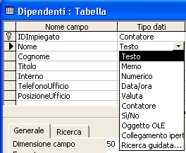 Queste due modalità di visualizzazione si utilizzano anche per gli oggetti Maschera, Report e Query.