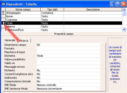 Modificare le tabelle Per modificare le tabelle è necessario aprirle in modalità Struttura.