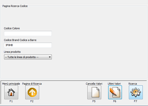 Inserire nella videata seguente, nel campo Codice Brand