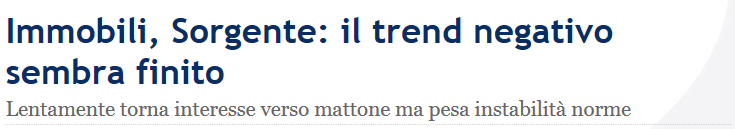 M E D I A O N L I N E Roma, 9 lug. (TMNews) - Sembra finita la congiuntura negativa anche per il settore immobiliare e l'anno in corso potrebbe essere di transizione, all'insegna della stabilità.