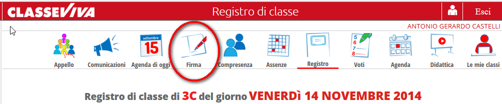 Hai appena finito di inserire le assenze,come vedi alla destra del nome dell alunno compare questa icona Bene un primo passo l hai fatto, adesso passa alla Firma del registro.