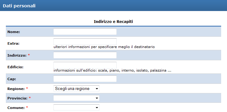 2. 2. Modifica Modifica delle delle informazioni informazioni personali personali Profilo Una volta all'interno dell'area riservata è possibile modificare i propri dati o aggiungere