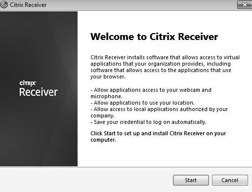 2.2 Installazione di Citrix Receiver Nel seguito la procedura per l installazione del client Citrix (o Citrix Receiver).
