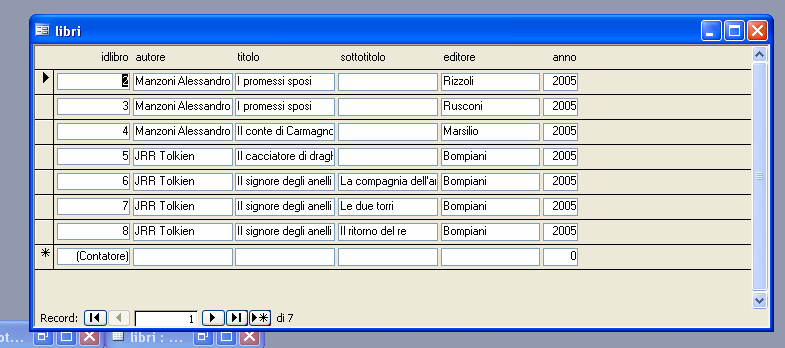 Scegliere se a colonne o tabulare 7. Scegliere lo stile La maschera serve per vedere i dati della tabella in un altra maniera, più adatta alle nostre esigenze.