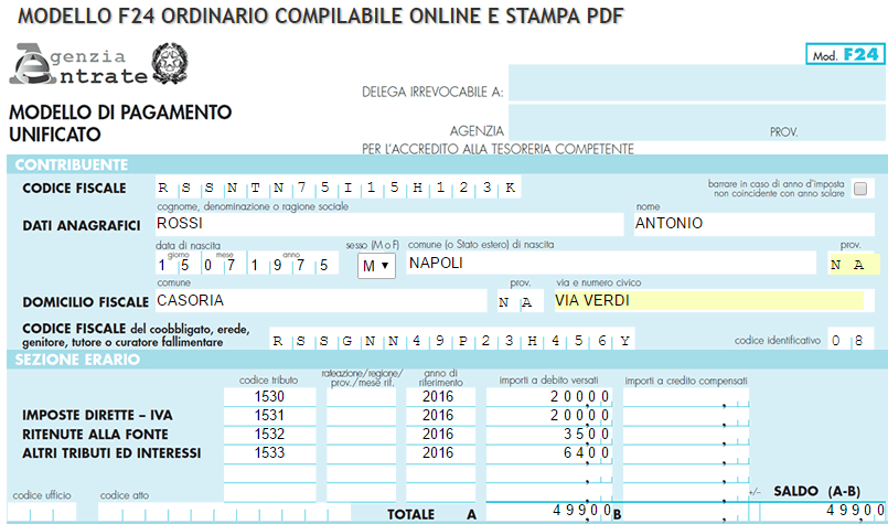 Oggetto Imposte Di Successione Nel Modello F24 Pdf Free