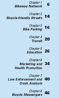 Piano Bici 2015 di Chicago Il piano si compone di otto capitoli, ciascuno con