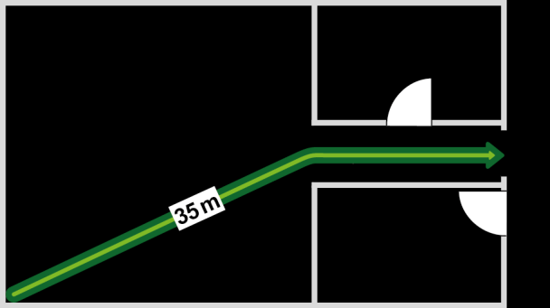 Vie di fuga e di soccorso / 16-15it La larghezza delle scale vien misurata tra le pareti perimetrali risp. le ringhiere. I corrimani o i montanti laterali possono sporgere al massimo 0.1 m. 2.4.