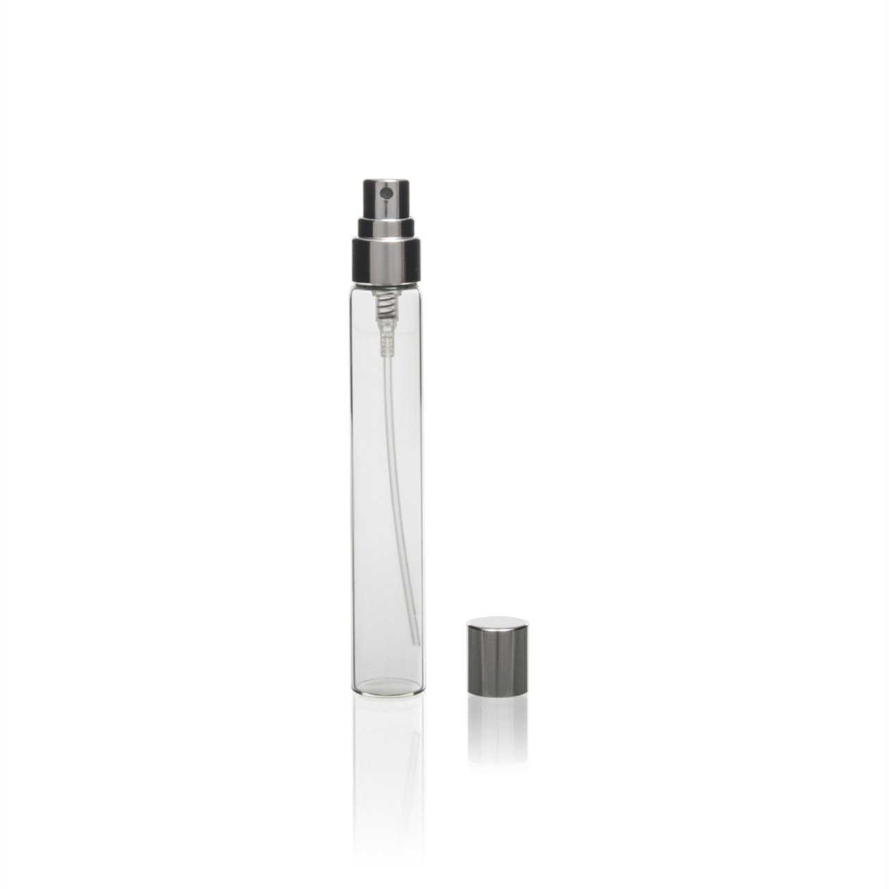 Fiala Omnia Spray 10 ml 10 ml glass vial, also available in the 5 and 8 ml formats, combined with a plastic or covered spray pump, for travel-size packaging