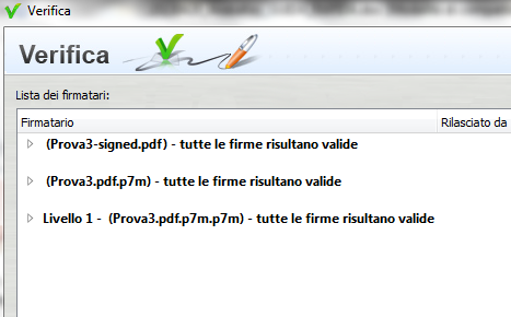 Le voci presenti nella sezione Dettagli Firma sono analoghe a quelle visualizzate durante la verifica di un singolo file.