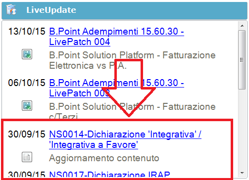 6. Dove trovo tutte le Note Salvatempo? Le Note Salvatempo sono accessibili dal Desktop Attivo di B.Point nella sezione LiveUpdate.