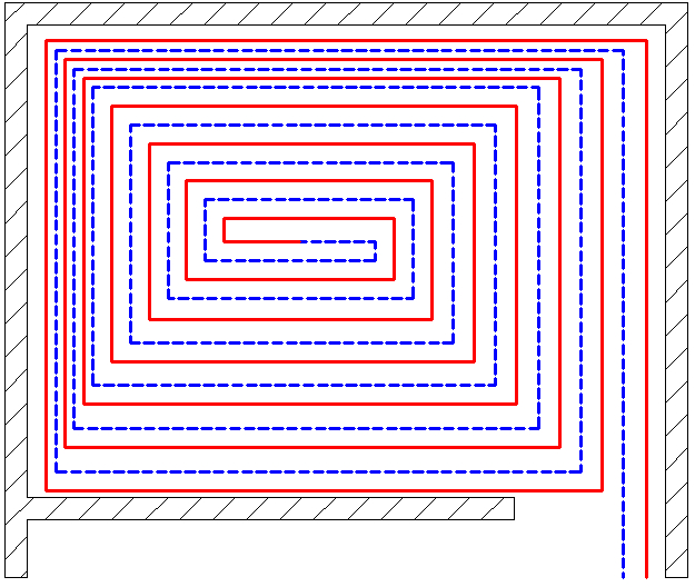 3.5 PASSI DI POSA VARIABILI Passo di posa variabile si intende quando uno stesso circuito prevede interassi (passi) del tubo diversi.