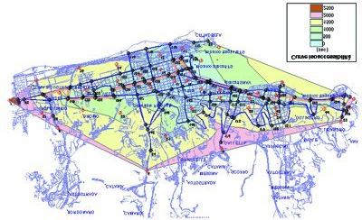 Capitolo 2: GIS per la pianificazione dei sistemi di trasporto curve di iso-accessibilità al centro, simboleggiato da Piazza Cairoli; essa permette una visione comparativa immediata del grado di