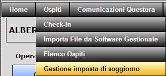 3.8 Imposta di soggiorno Per le strutture che operano nei comuni in cui è prevista l imposta di soggiorno sono disponibili due funzioni che possono supportare gli operatori in questo adempimento 12.