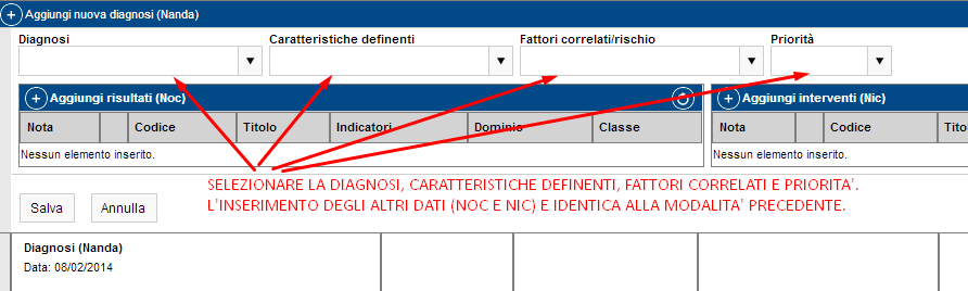 Cliccare su aggiungi interventi NIC selezionare gli interventi e le attività correlate.