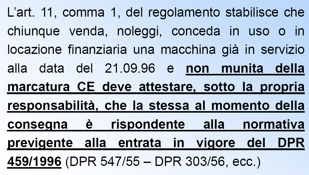 NOTA 1: il DPR 459/96 è stato abrogato dal D. Lgs.