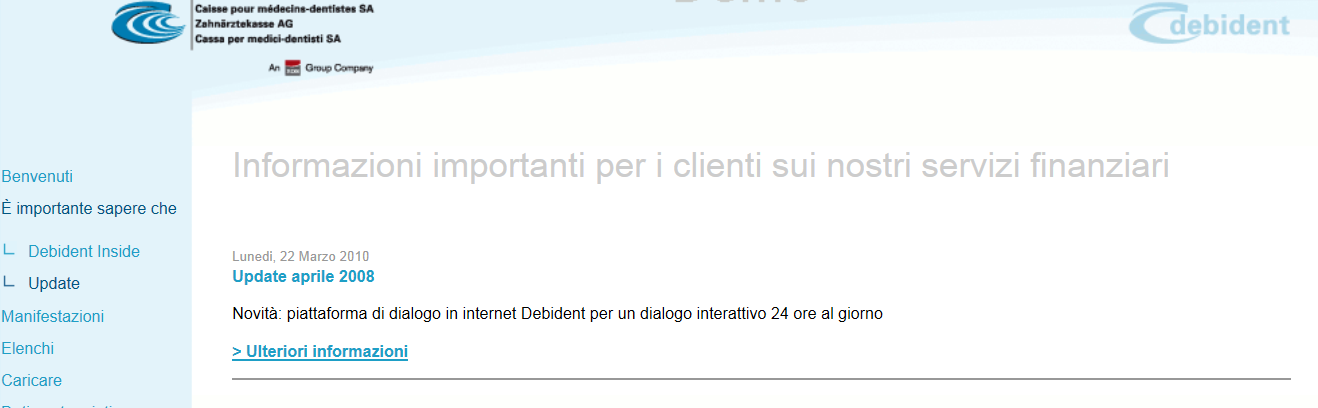 Debident Inside: informazioni su Debident Update: