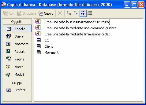 1.Si può utilizzare la creazione guidata Tabella scegliendo i campi da una serie di tabelle predefinite (ad esempio Banca, Ricette o Animali); 2.