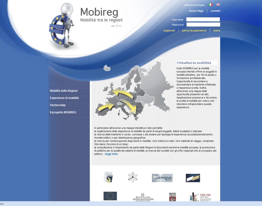 Mobireg Mobilità tra le regioni Introduzione Questo documento costituisce il manuale utente per l utilizzo del sito internet Mobireg Mobilità tra le regioni, accedibile dall indirizzo http://www.