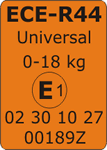 OMOLOGAZIONE I sistemi di ritenuta devono essere adeguati al peso del bambino e omologati secondo le direttive del Ministero delle Infrastrutture e comunitarie (ECE/ONU).