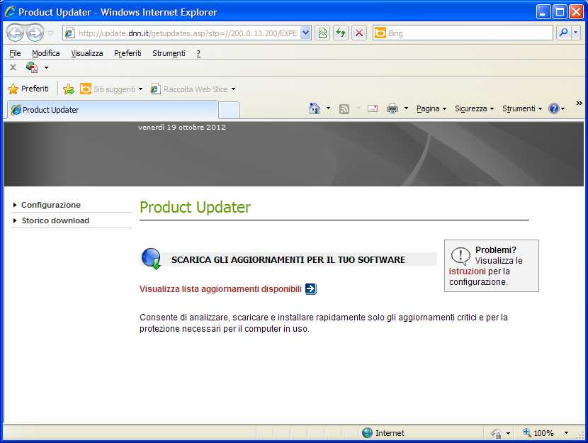 Windows XP Windows Seven Se viene proposto uno dei messaggi sopra riportati, occorre procedere come