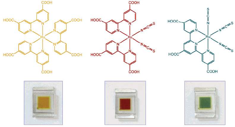 Componenti Mezzo in cui avviene il trasporto di carica: biossido di titanio nanocristallino.