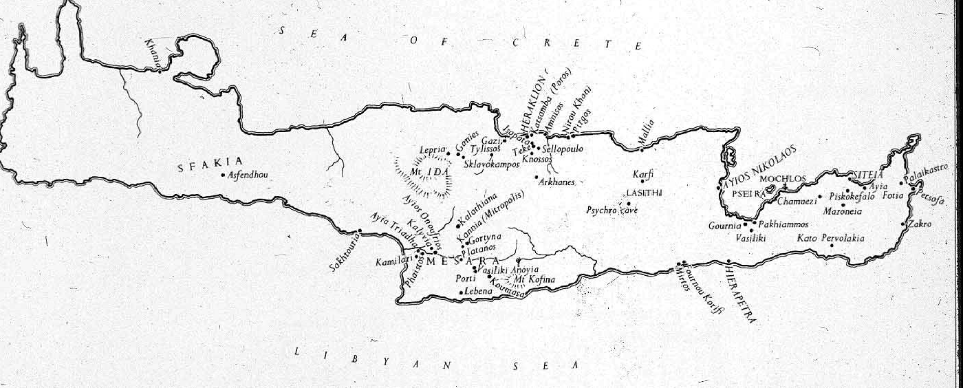 L isola è in buona parte occupata da catene montuose, e dominata dal massiccio dell Ida (duemilacinquecento