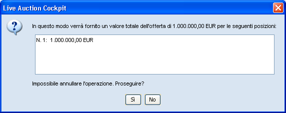 Il sistema in automatico chiederà la conferma dell offerta presentata in un ulteriore finestra (Fig.17).