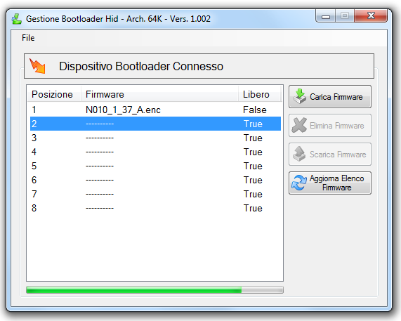 9- Alla fine avremo il firmware N010_1_XX nella posizione 1 e il firmware N010_0_XX nella
