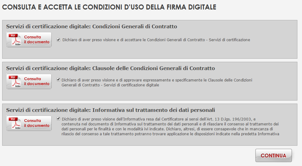 FASE 5 CONSULTAZIONE DOCUMENTI (Firma Digitale) Il Titolare deve consultare i documenti relativi all