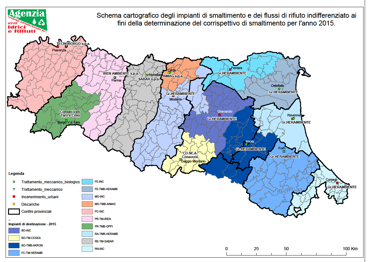 di individuare per ogni Comune gli impianti e i poli impiantistici relativi alla gestione delle operazioni di smaltimento dei rifiuti urbani e assimilati per l anno 2015 secondo quanto indicato nello