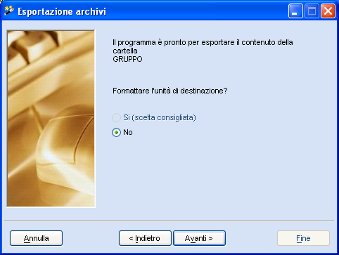 Indicare, tramite il pulsante Sfoglia (o digitandolo manualmente), il percorso in cui si vuole salvare il file Come percorso di destinazione viene proposto C Figura 3 Selezionando Avanti viene