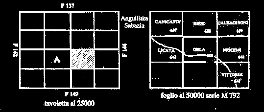 3. Quadro d unione. Il quadro d unione, come già abbiamo accennato, si trova: - in alto a sinistra di ogni Foglio, Quadrante o Tavoletta, seguito dall indicazione F. n.