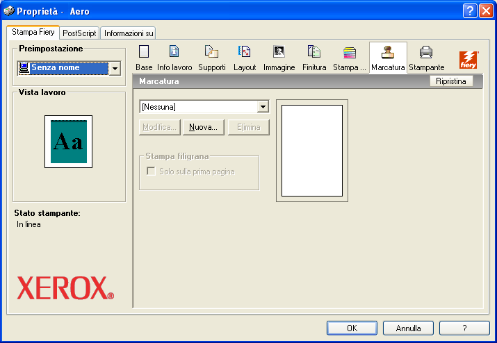 STAMPA 42 Aggiunta e modifica delle filigrane Il driver di stampa per Windows fornisce la funzione per le filigrane.