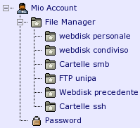 Accesso ai propri documenti Attraverso uno dei webdisk presenti, l'utente può accedere ai propri documenti personali