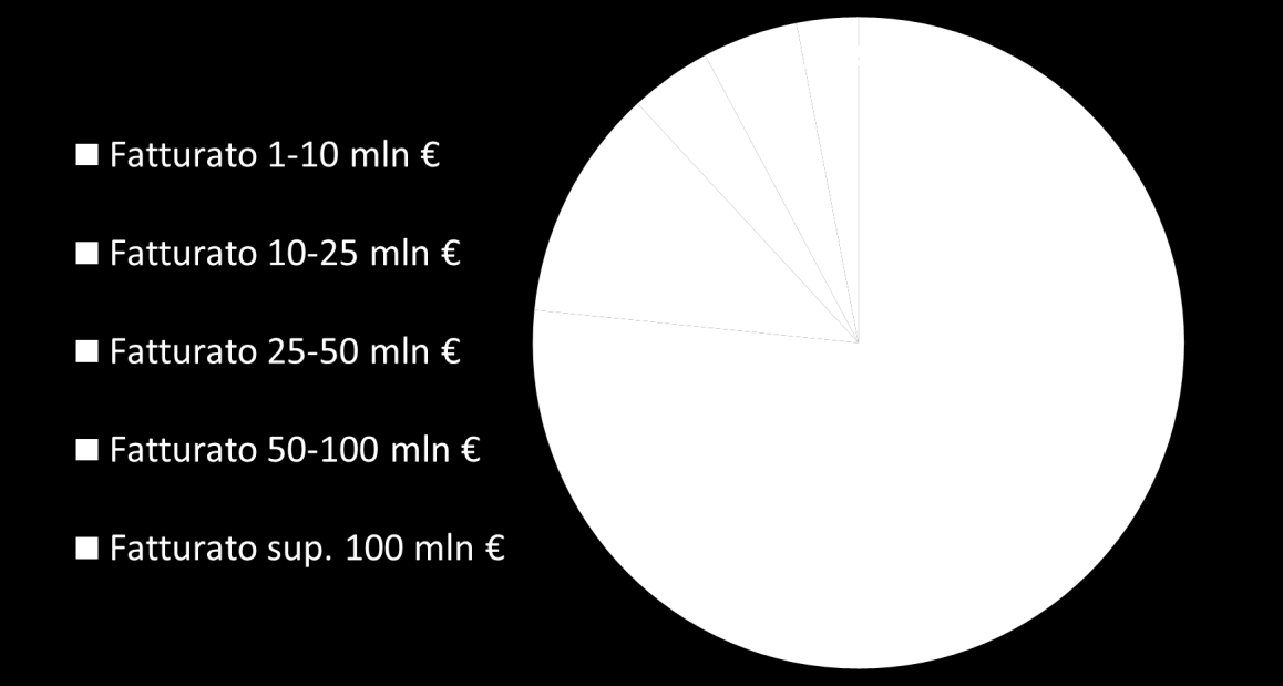 Quasi il 77% delle imprese resilienti ha un fatturato inferiore a 10 milioni di Euro.