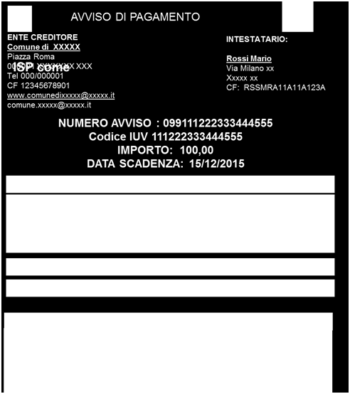 ISP come P.A. DATABASE INCASSI «ATTESI» n.1 Sig. Rossi 100,00 - CF: RSSMRA11A11A123A n 2 - Sig.