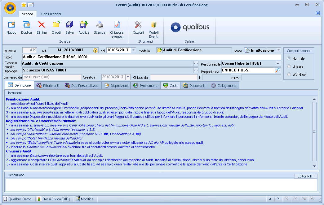 Programmazione dell audit 3.